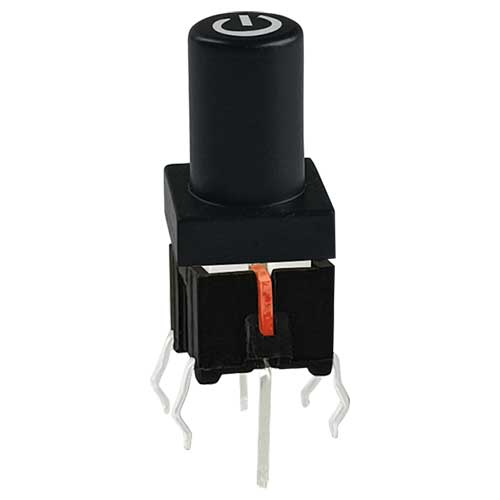 LED Tact Switch With Black Cap